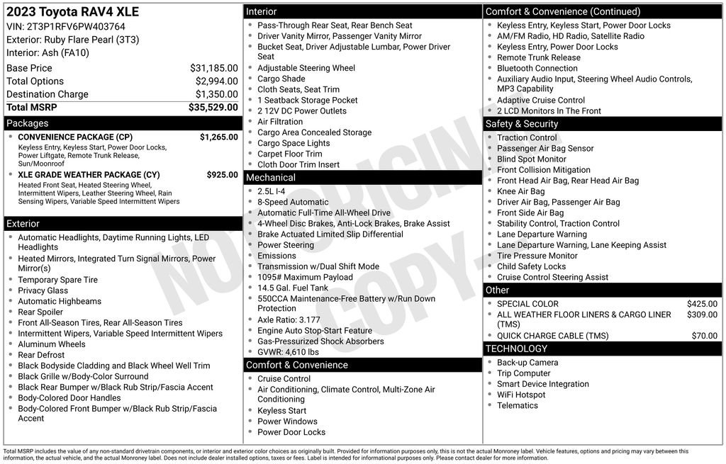 Used 2023 Toyota RAV4 XLE w/ Convenience Package AWD/4WD image 19