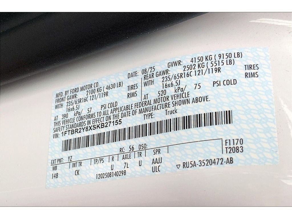 New 2025 Ford Transit 250 Low Roof AWD w/ Load Area Protection Package image 29