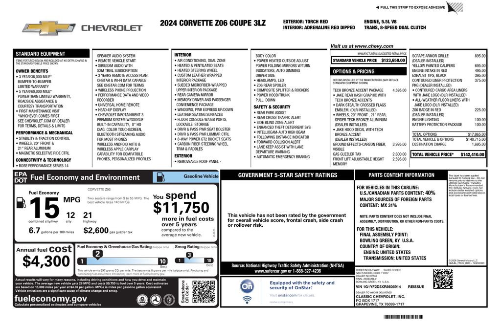 Used 2024 Chevrolet Corvette Z06 image 4