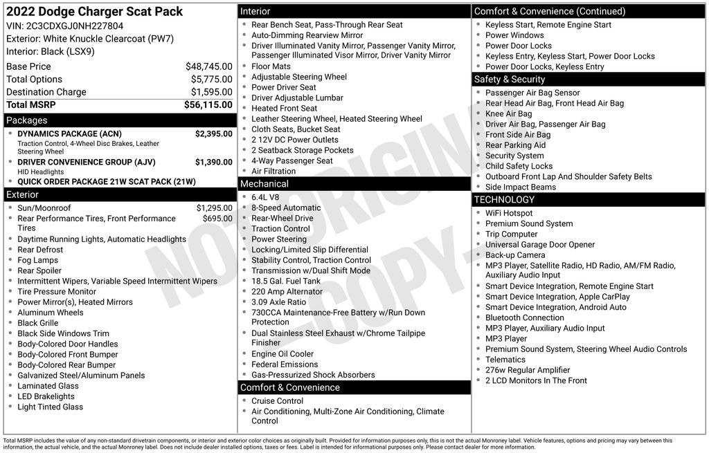 Used 2022 Dodge Charger Scat Pack w/ Dynamics Package RWD image 15