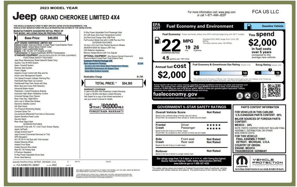 Used 2023 Jeep Grand Cherokee Limited w/ Black Appearance Package AWD/4WD image 22