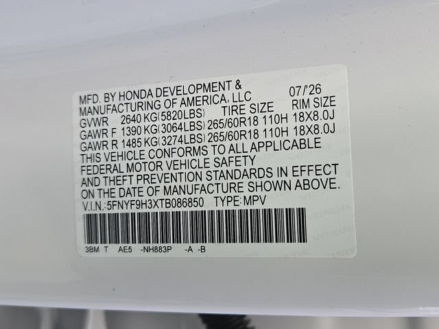New 2026 Honda Passport RTL image 9