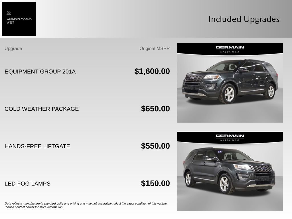 Used 2016 Ford Explorer XLT w/ Equipment Group 201A image 10