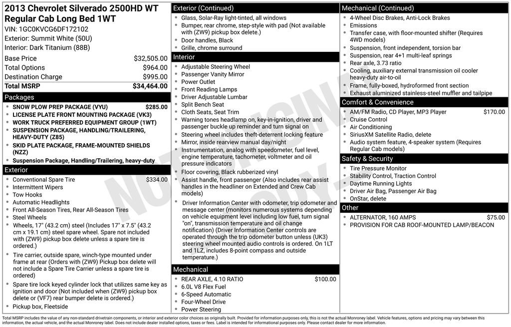 Used 2013 Chevrolet Silverado 2500 W/T w/ Snow Plow Prep Package AWD/4WD image 24