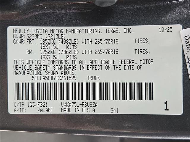 Used 2026 Toyota Tundra SR5 w/ TRD Off-Road Package AWD/4WD image 23