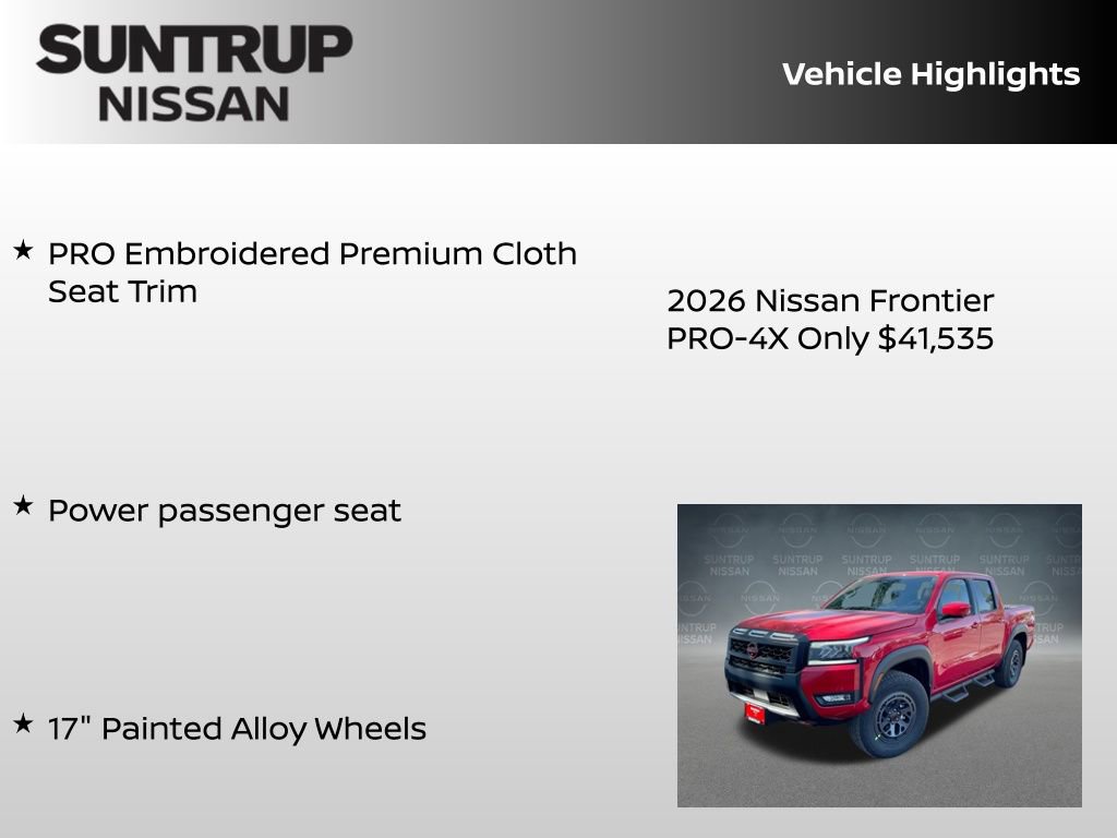 New 2026 Nissan Frontier PRO-4X w/ Pro-4x Convenience Package image 38