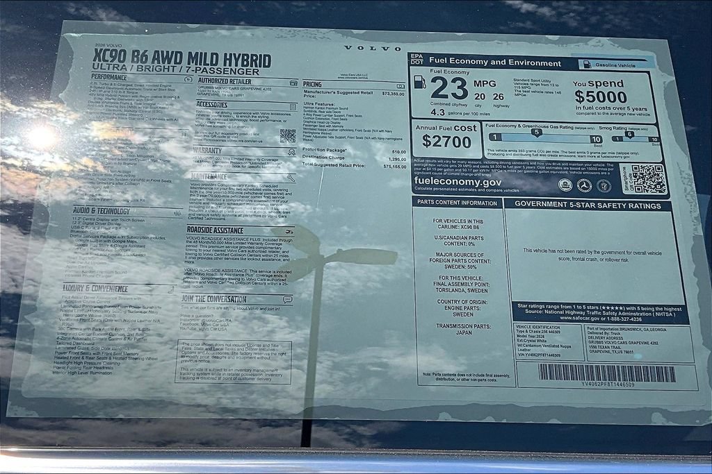 New 2026 Volvo XC90 B6 Ultra w/ Protection Package AWD/4WD image 18
