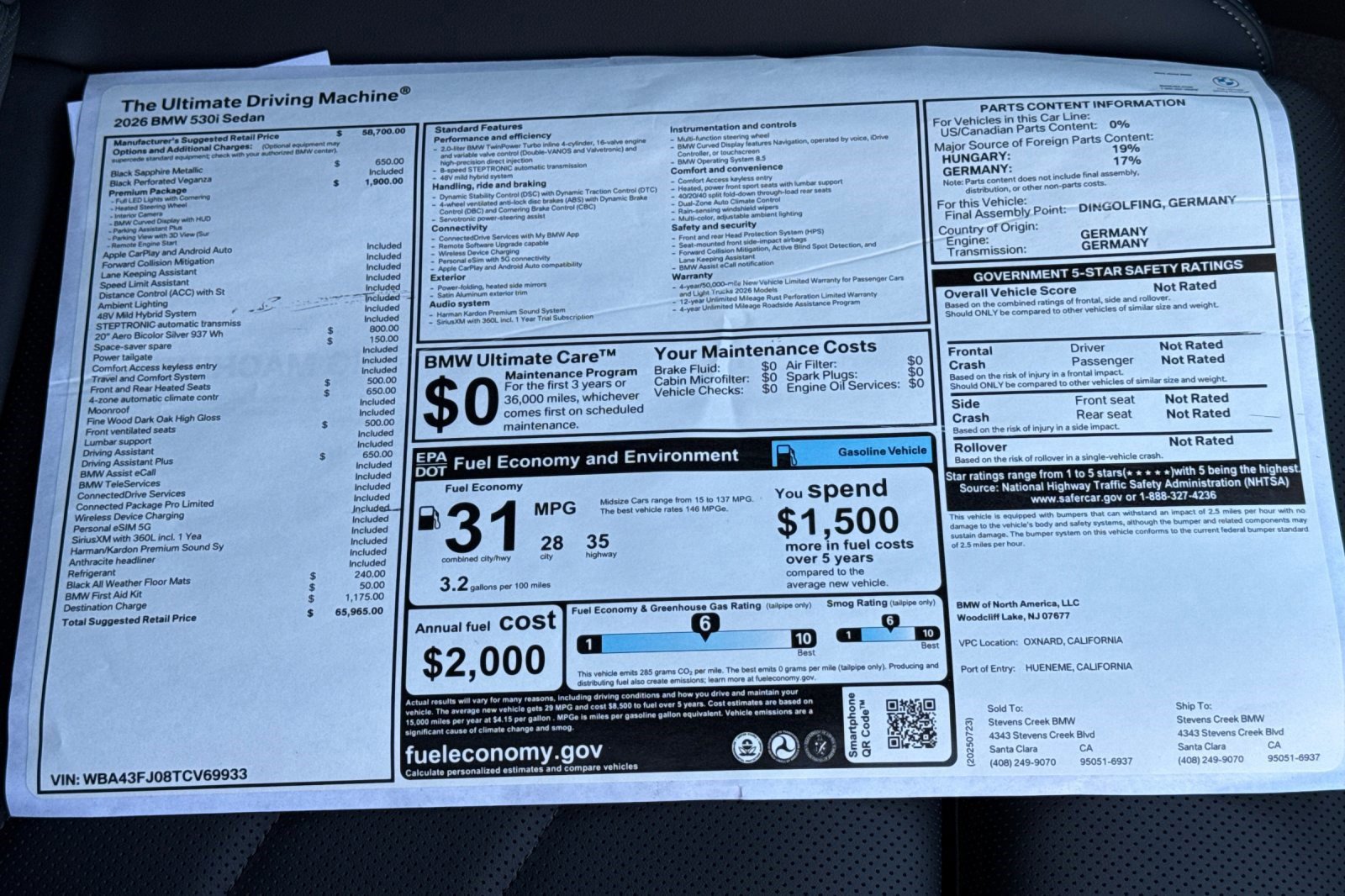 New 2026 BMW 530i w/ Premium Package image 29