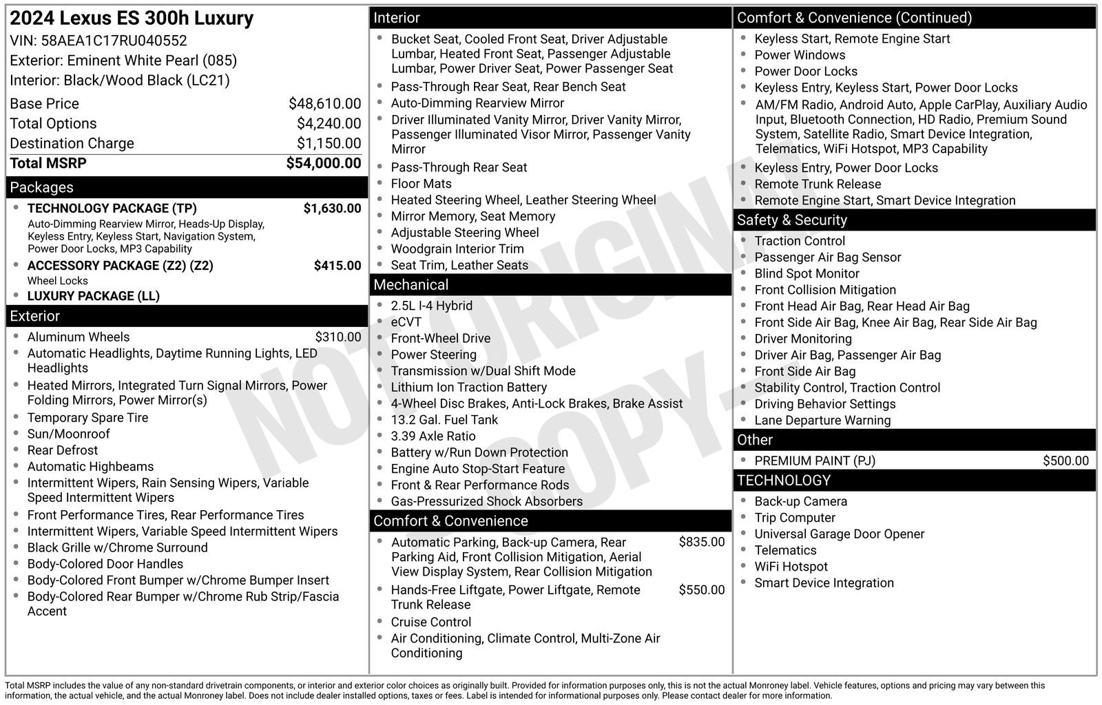Used 2024 Lexus ES 300h w/ Technology Package image 35