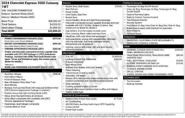 New 2024 Chevrolet Express 3500 w/ Power Convenience Package image 53
