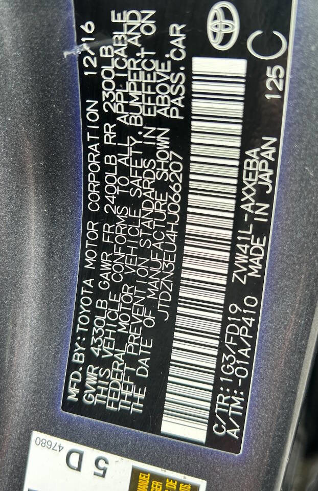 Used 2017 Toyota Prius V Two w/ Carpet Mat Package image 19