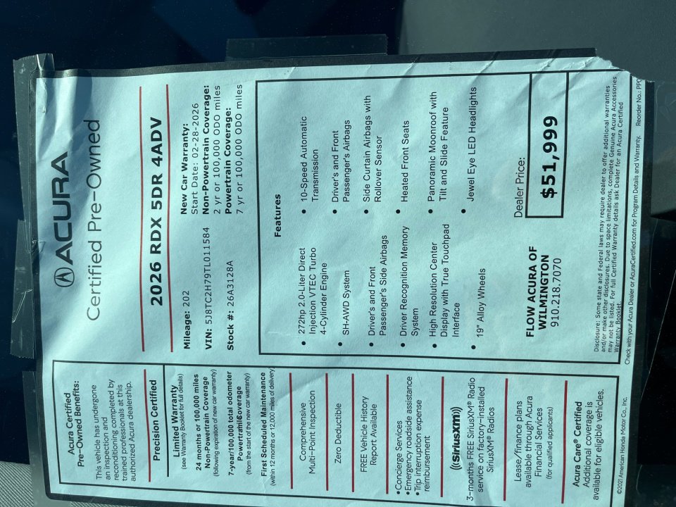 Certified 2026 Acura RDX w/Advance Package image 33