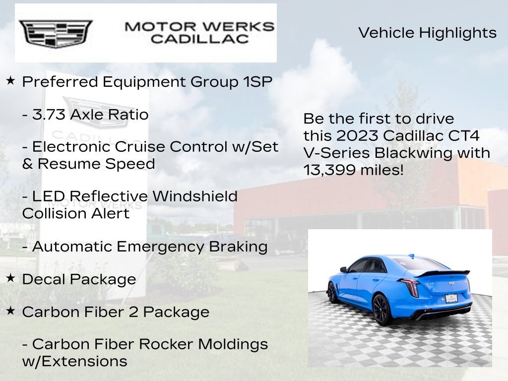 Certified 2023 Cadillac CT4 V Blackwing w/ Watkins Glen IMSA Edition RWD image 13