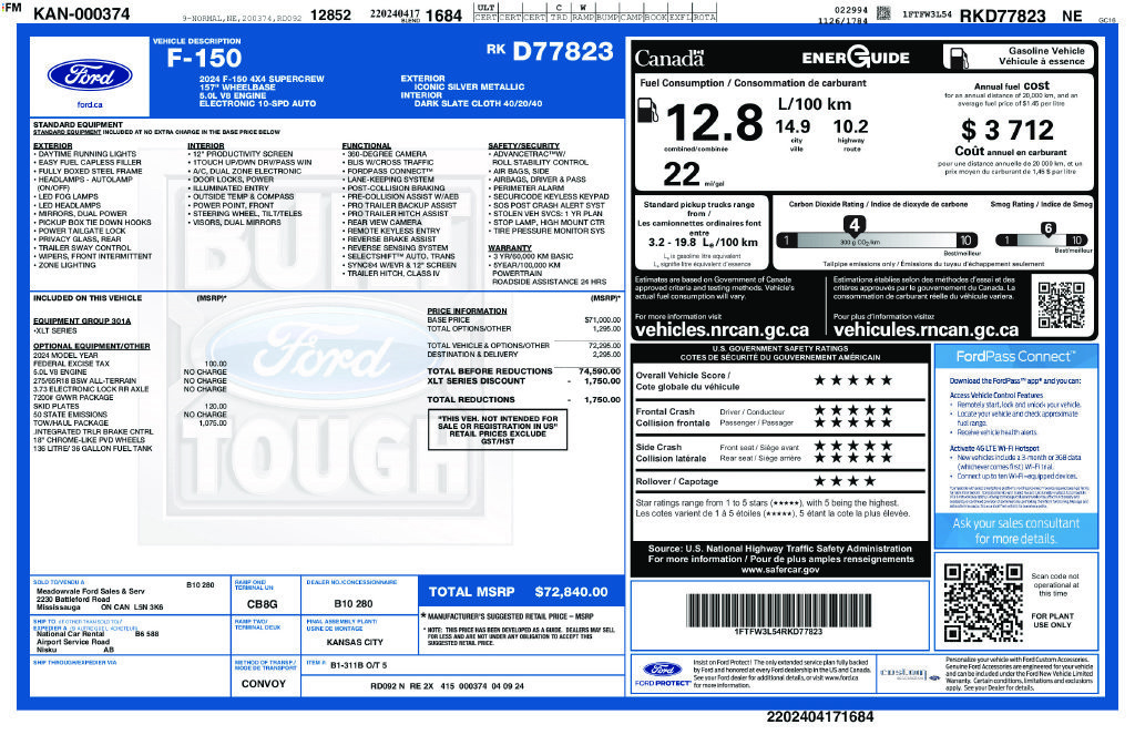 Used 2024 Ford F150 XLT w/ Tow/Haul Package AWD/4WD image 44