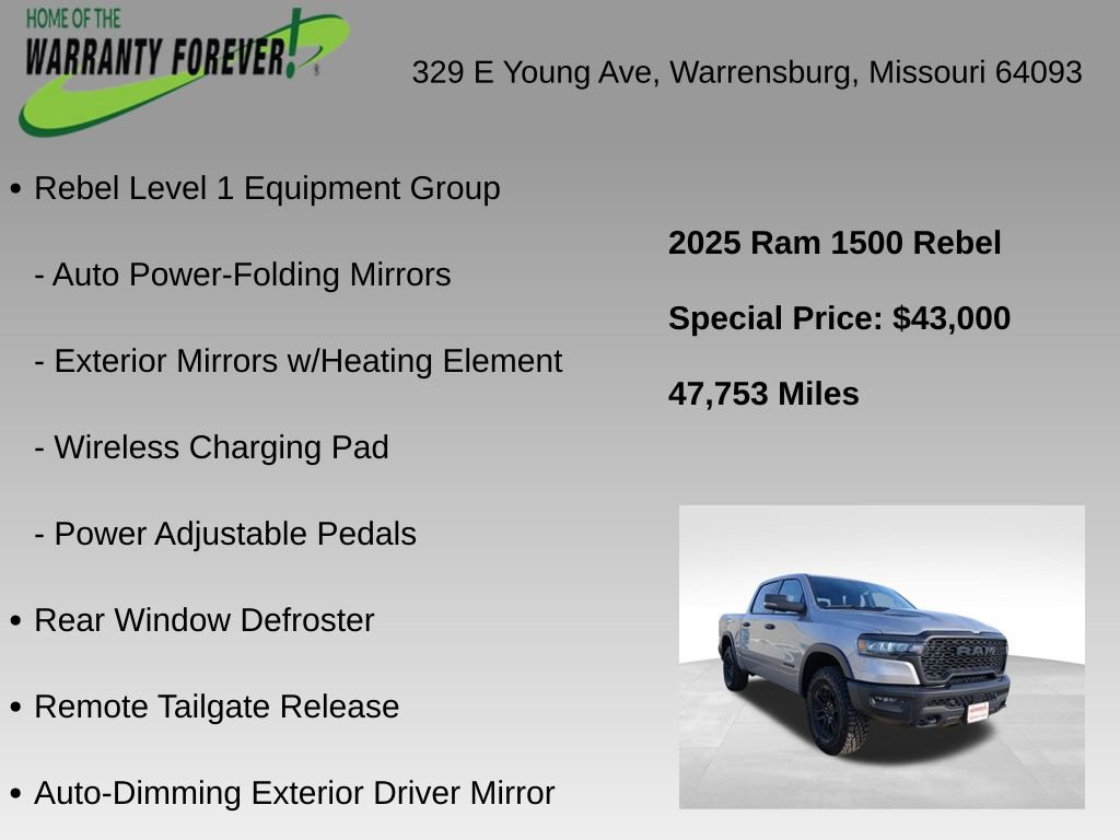 Used 2025 RAM 1500 Rebel w/ Rebel Level 1 Equipment Group AWD/4WD image 9