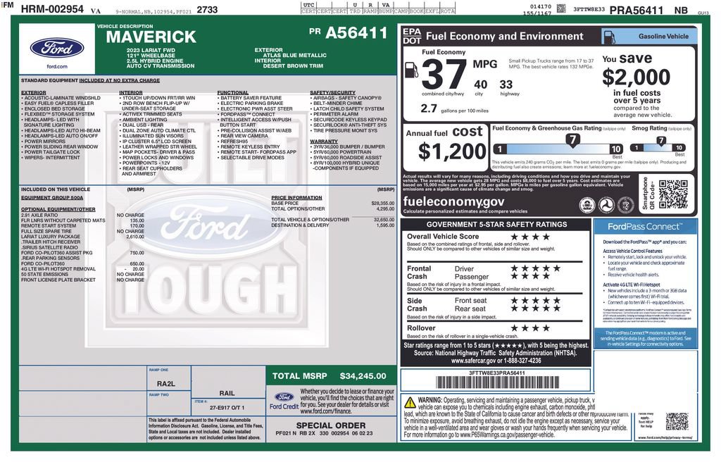 Used 2023 Ford Maverick Lariat w/ Lariat Luxury Package FWD image 6