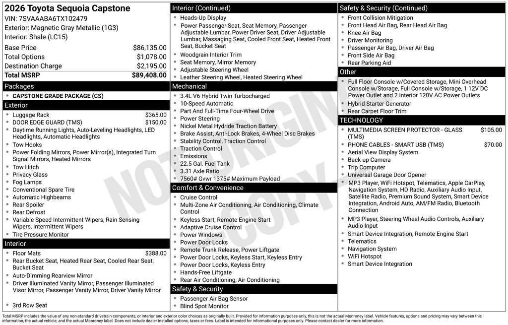 New 2026 Toyota Sequoia Capstone AWD/4WD image 33