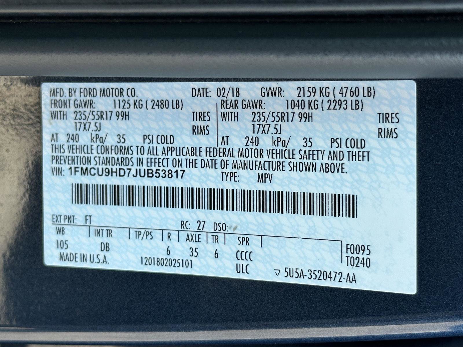 Used 2018 Ford Escape SEL AWD/4WD image 15