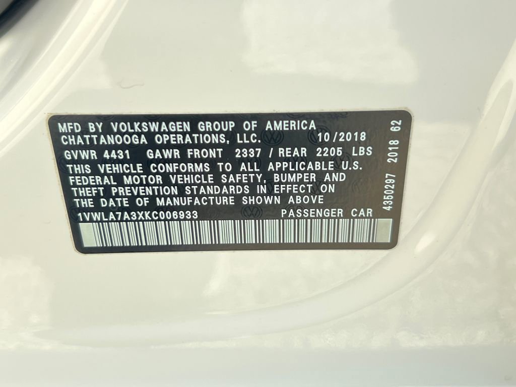 Used 2019 Volkswagen Passat 2.0T Wolfsburg image 31