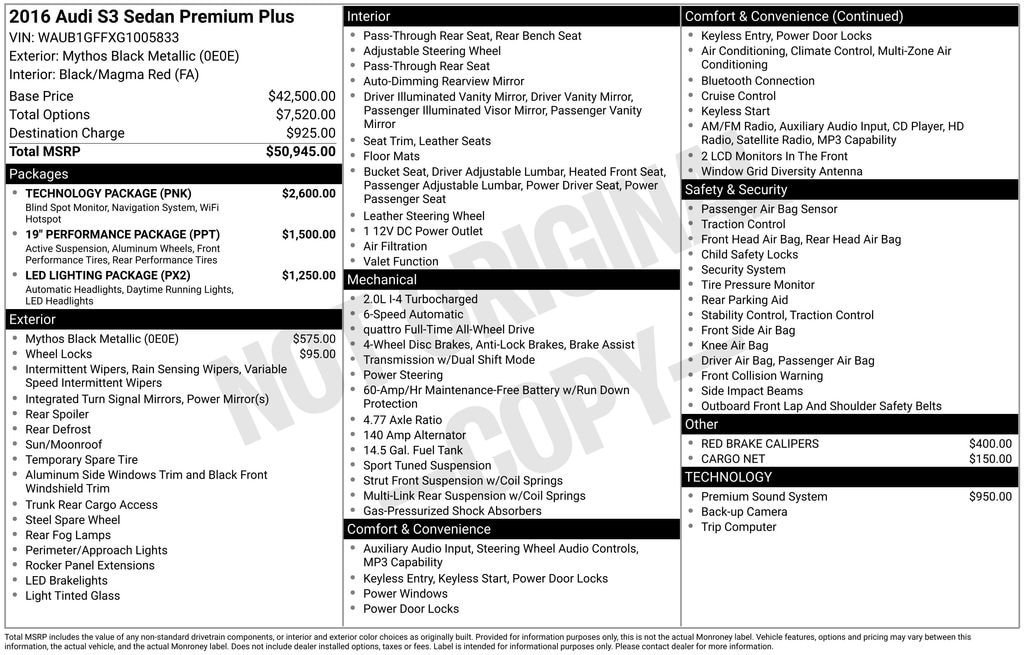 Used 2016 Audi S3 Premium Plus w/ Technology Package AWD/4WD image 11