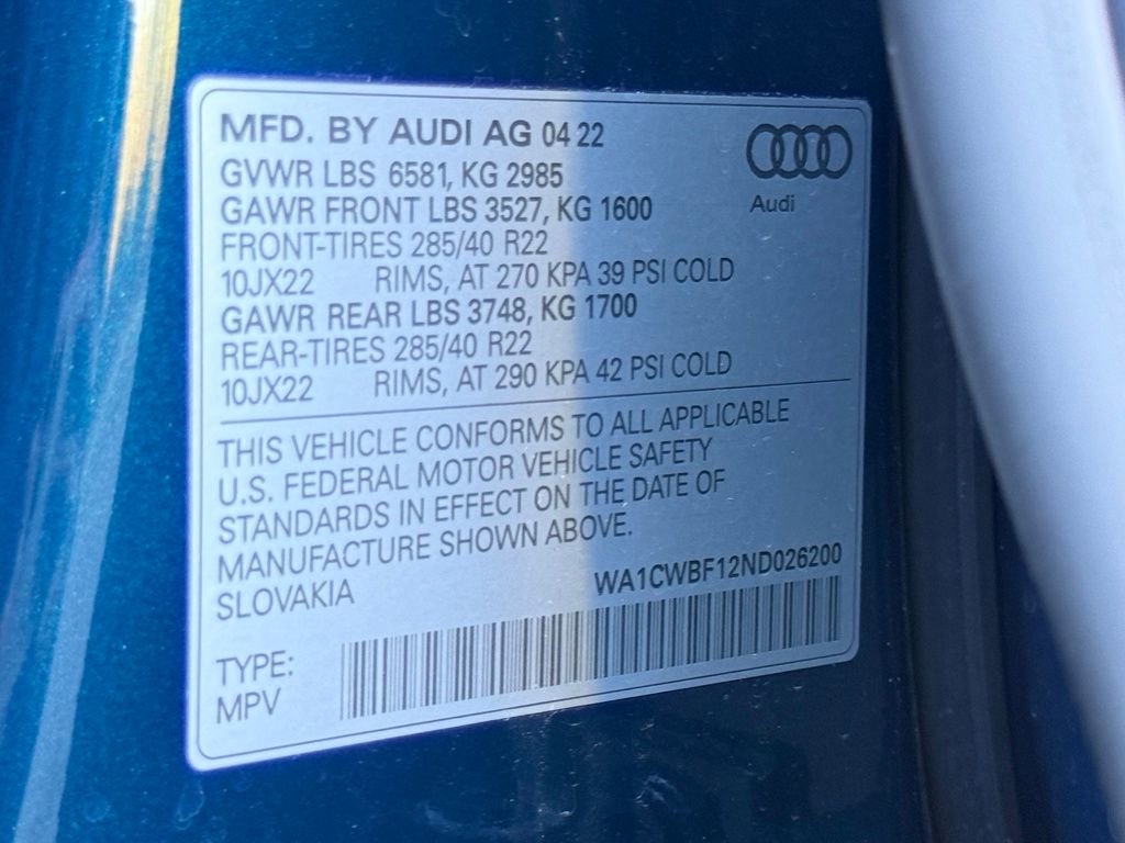 Used 2022 Audi SQ8 Prestige w/ Prestige Package image 81