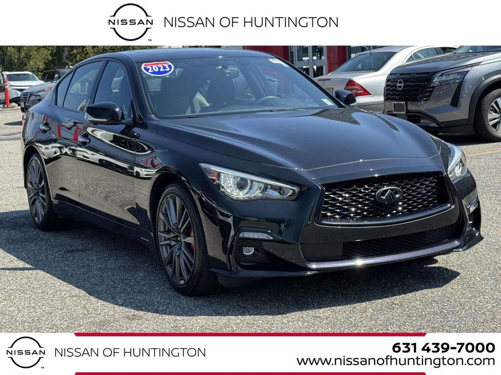 Used 2023 INFINITI Q50 Red Sport 400 w/ Black Opal Edition image 1