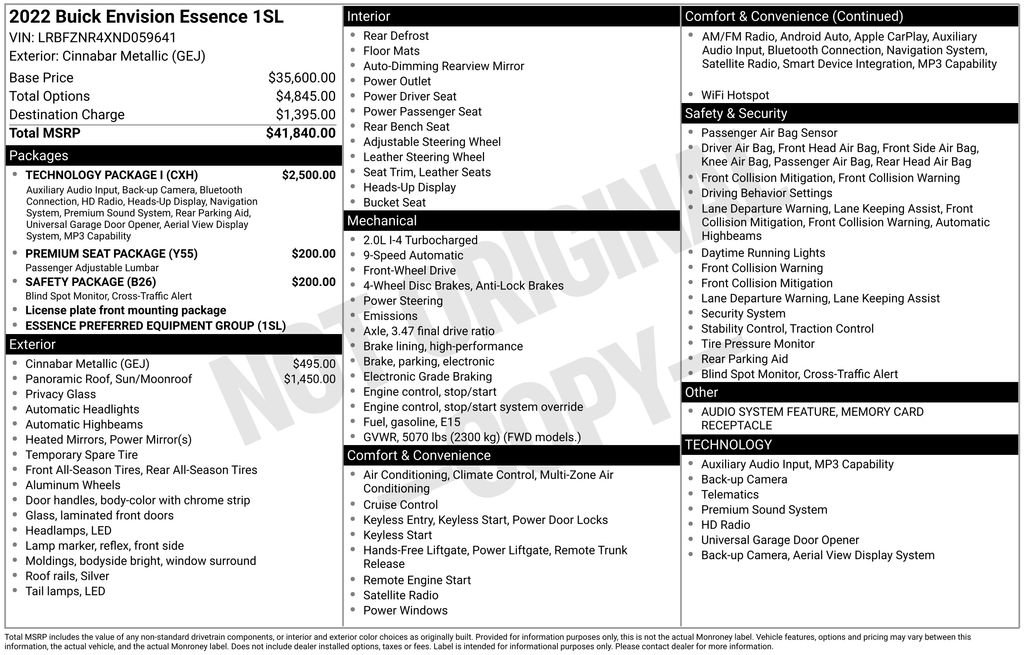 Certified 2022 Buick Envision Essence w/ Technology Package I image 8