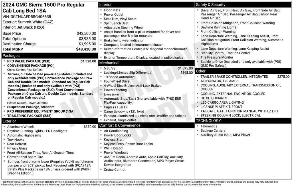 Used 2024 GMC Sierra 1500 Pro w/ Pro Value Package image 4