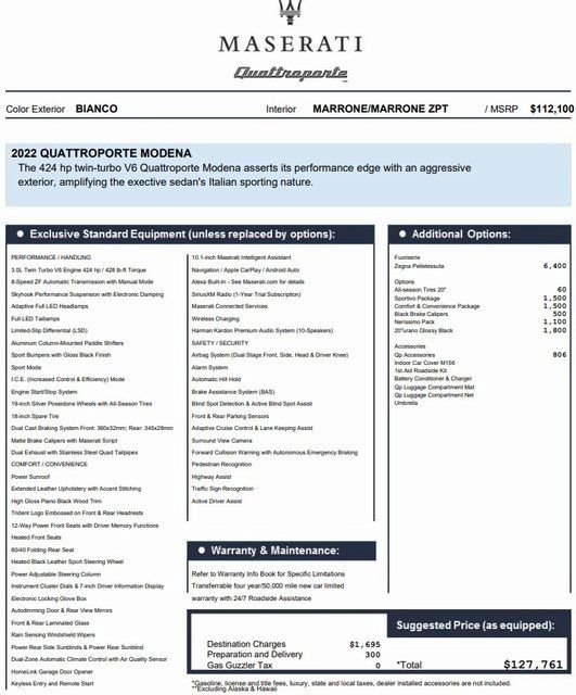 Certified 2022 Maserati Quattroporte Modena image 2