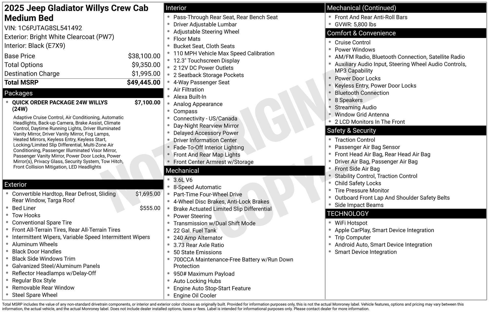 Used 2025 Jeep Gladiator Sport AWD/4WD image 39