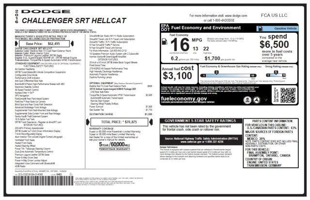 Used 2016 Dodge Challenger SRT Hellcat image 7