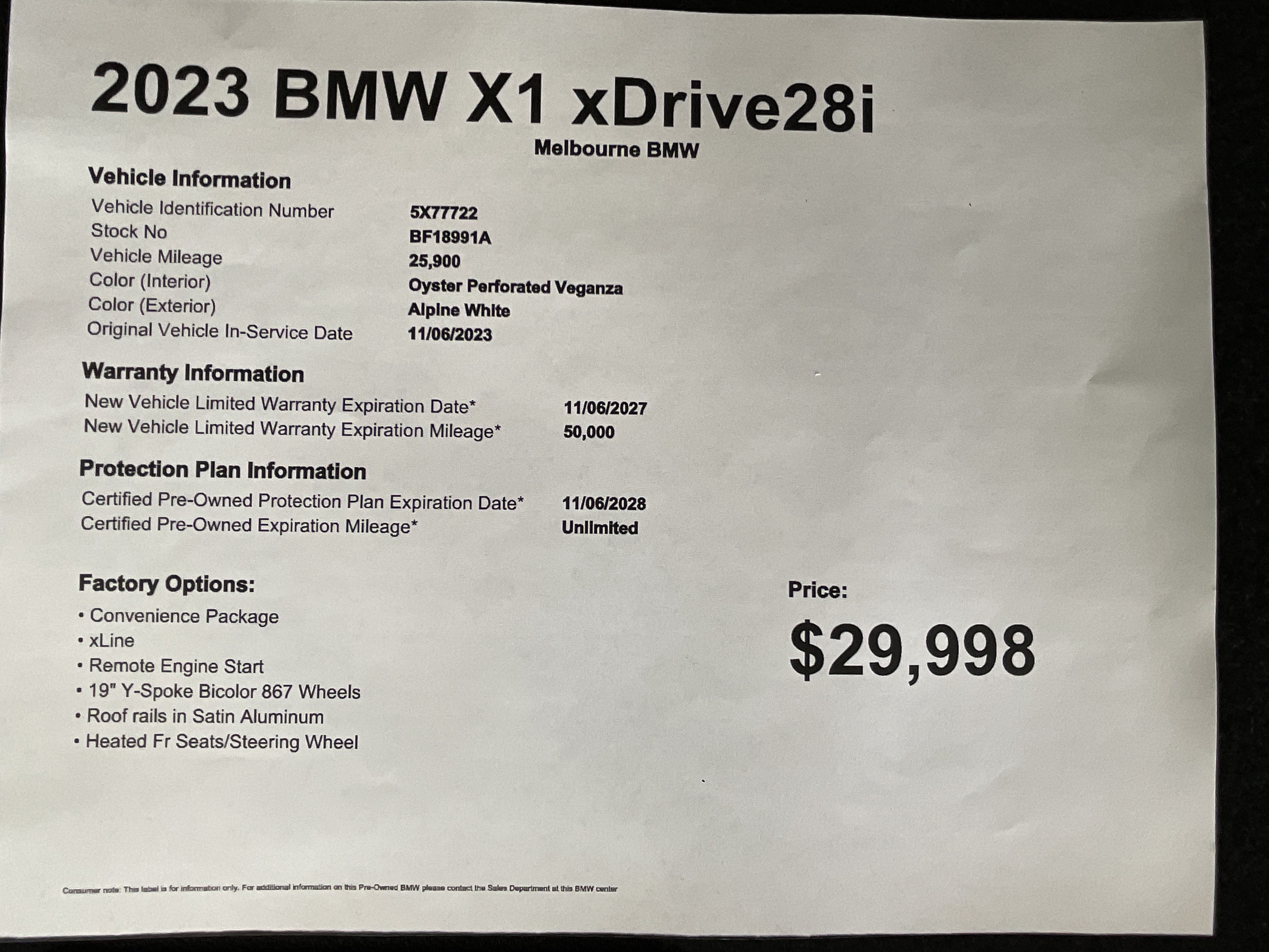 Certified 2023 BMW X1 xDrive28i w/ Convenience Package AWD/4WD image 34
