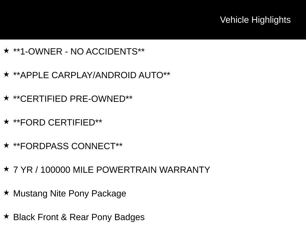 Certified 2025 Ford Mustang Convertible w/ Mustang Nite Pony Package RWD image 11