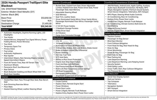 Used 2026 Honda Passport TrailSport Elite image 61