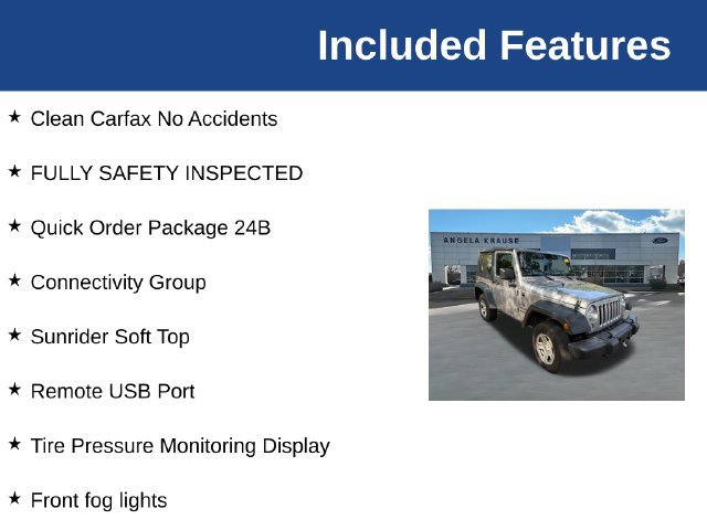Used 2016 Jeep Wrangler Sport w/ Connectivity Group AWD/4WD image 5