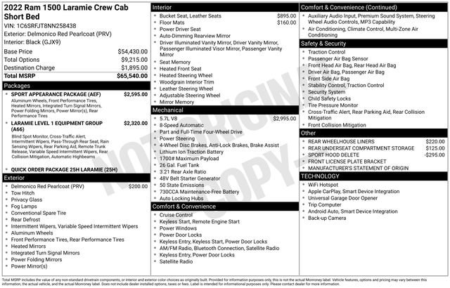 Used 2022 RAM 1500 Laramie w/ Sport Appearance Package image 10