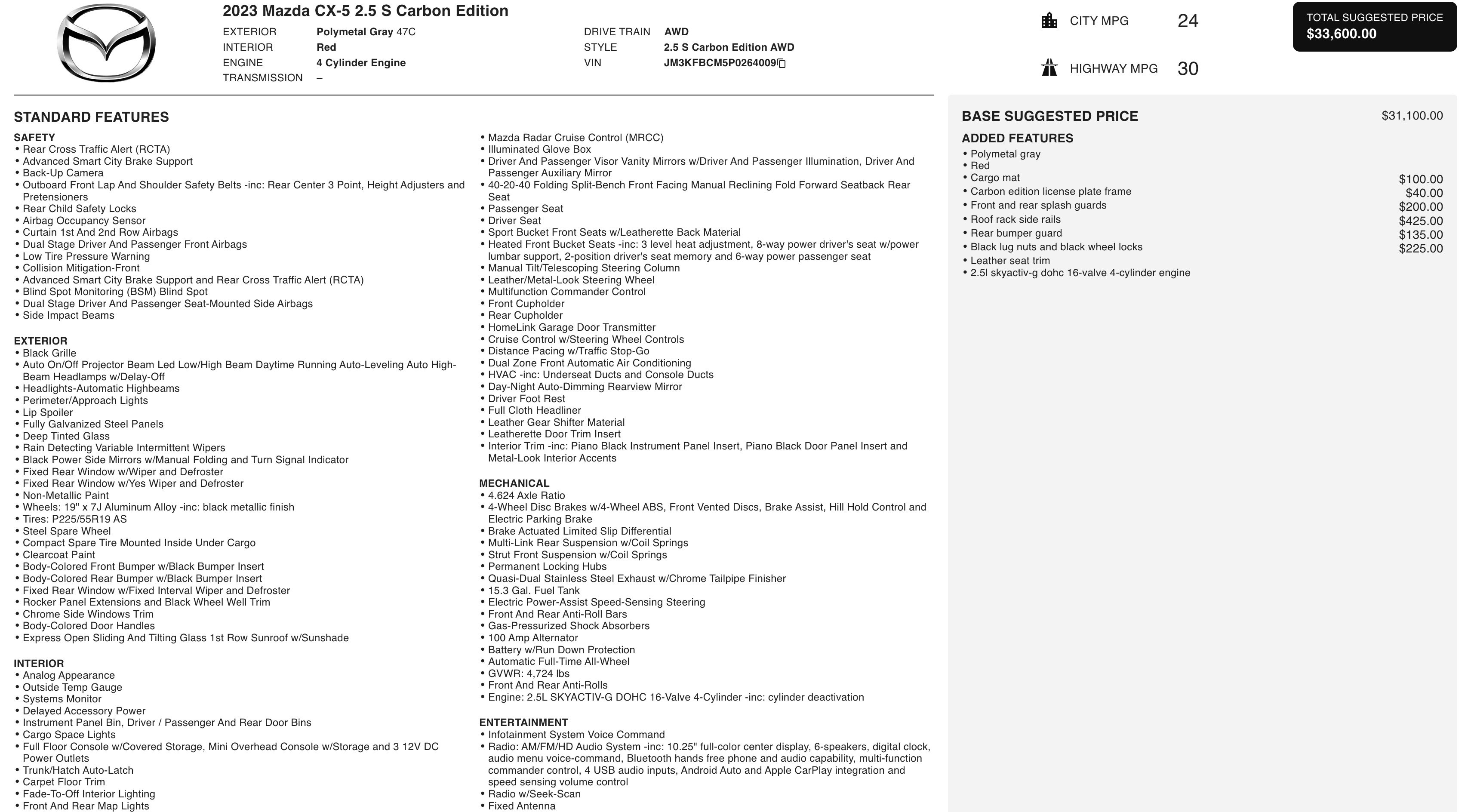 Used 2023 MAZDA CX-5 Carbon Edition image 5