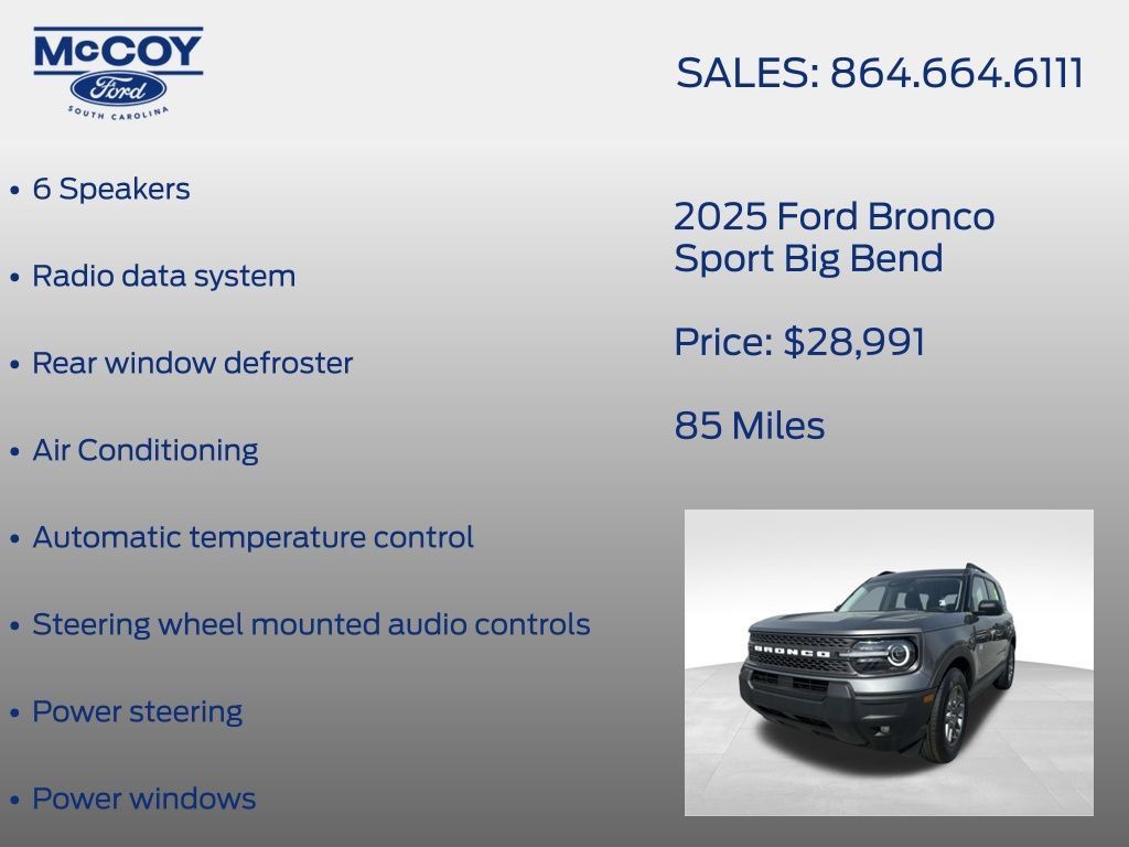 Used 2025 Ford Bronco Sport Big Bend w/ Convenience Package image 22