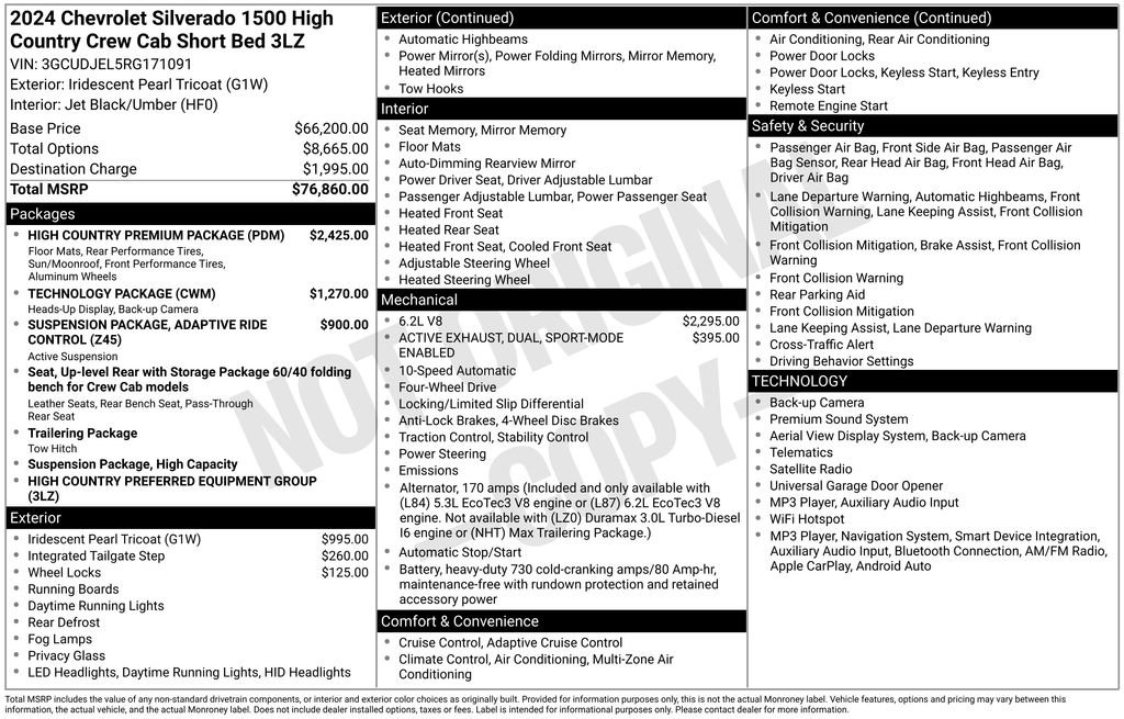 Used 2024 Chevrolet Silverado 1500 High Country w/ High Country Premium Package AWD/4WD image 6