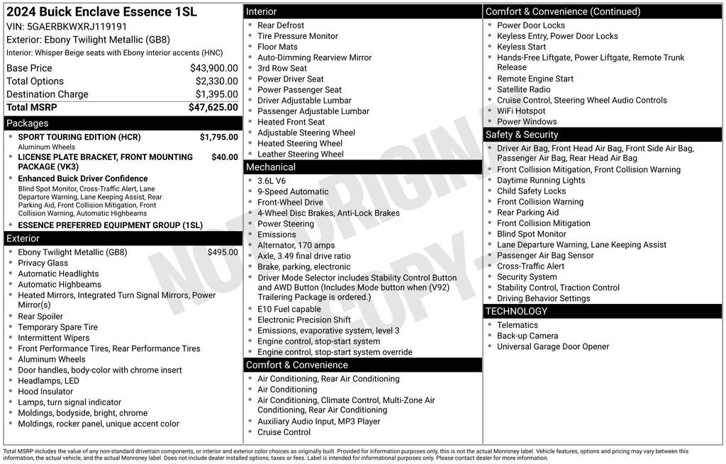 Used 2024 Buick Enclave Essence w/ Sport Touring Edition image 59