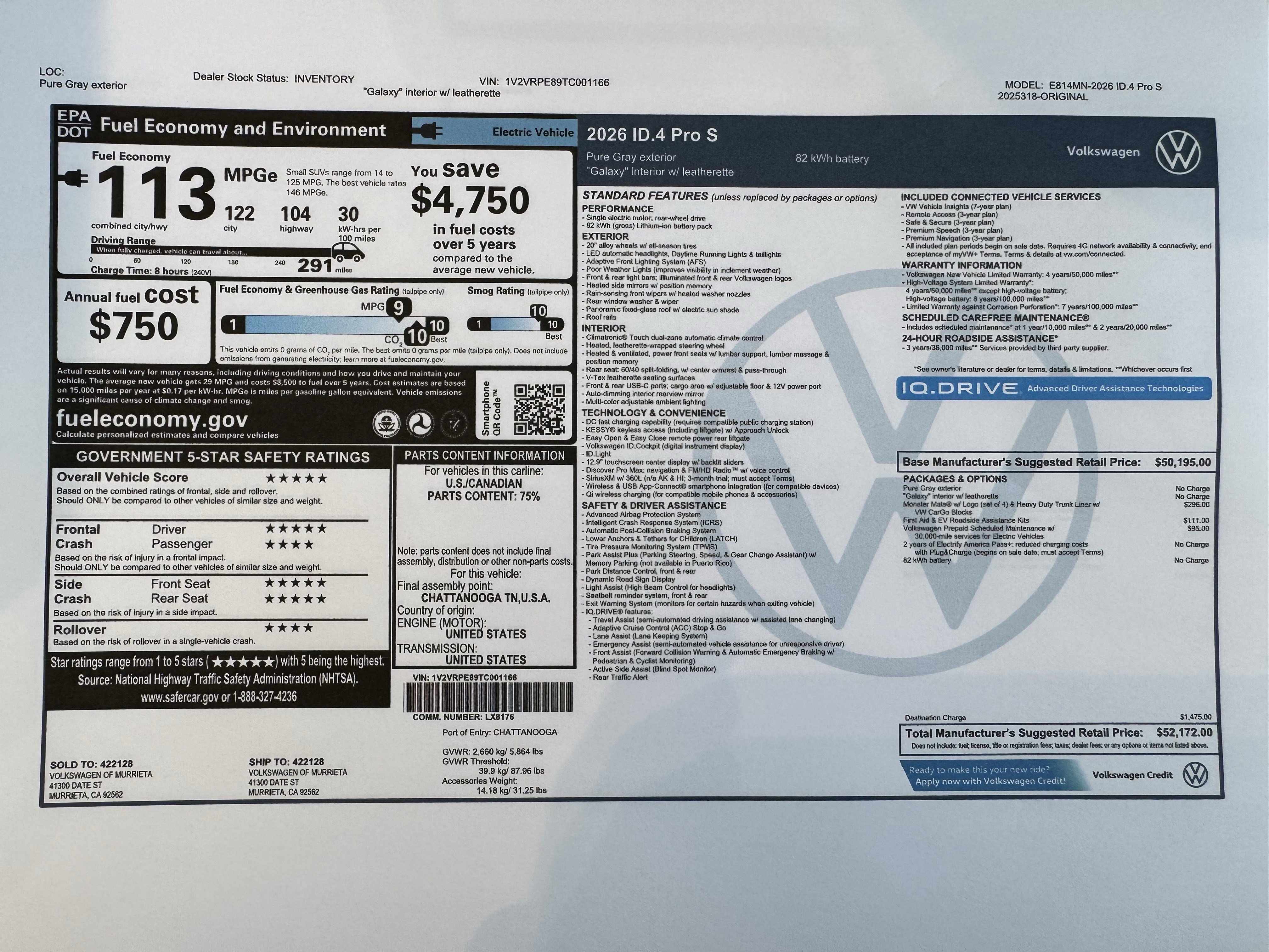 New 2026 Volkswagen ID.4 Pro S RWD image 3