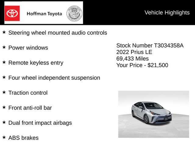 Used 2022 Toyota Prius LE AWD/4WD image 10