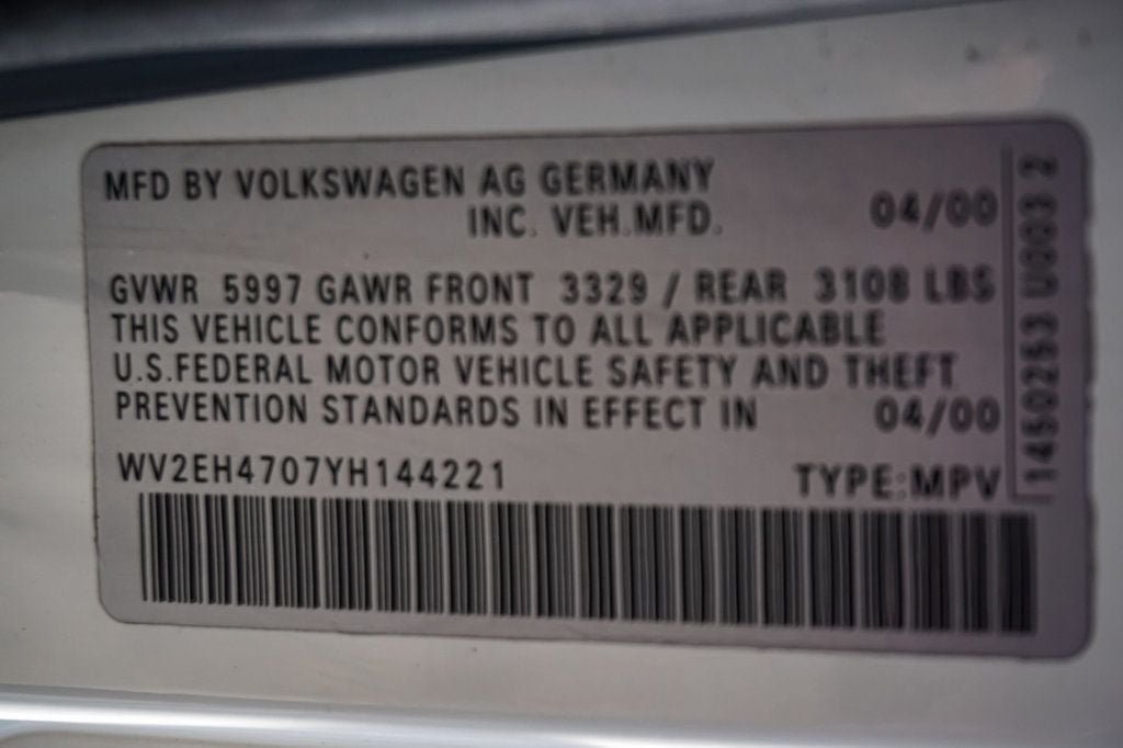 Used 2000 Volkswagen Eurovan Camper FWD image 19