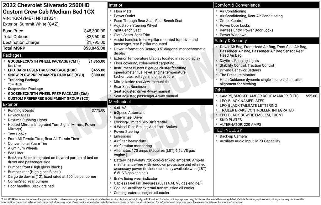Used 2022 Chevrolet Silverado 2500 Custom w/ Gooseneck/5TH Wheel Package AWD/4WD image 31