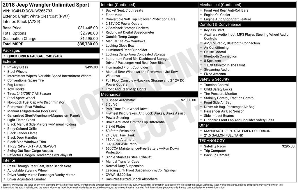 Used 2018 Jeep Wrangler Unlimited Sport image 15