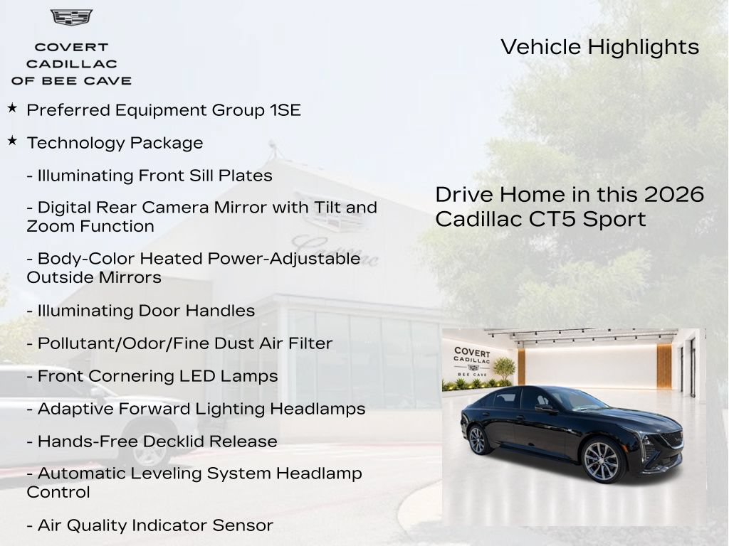 New 2026 Cadillac CT5 Sport w/ Technology Package RWD image 6