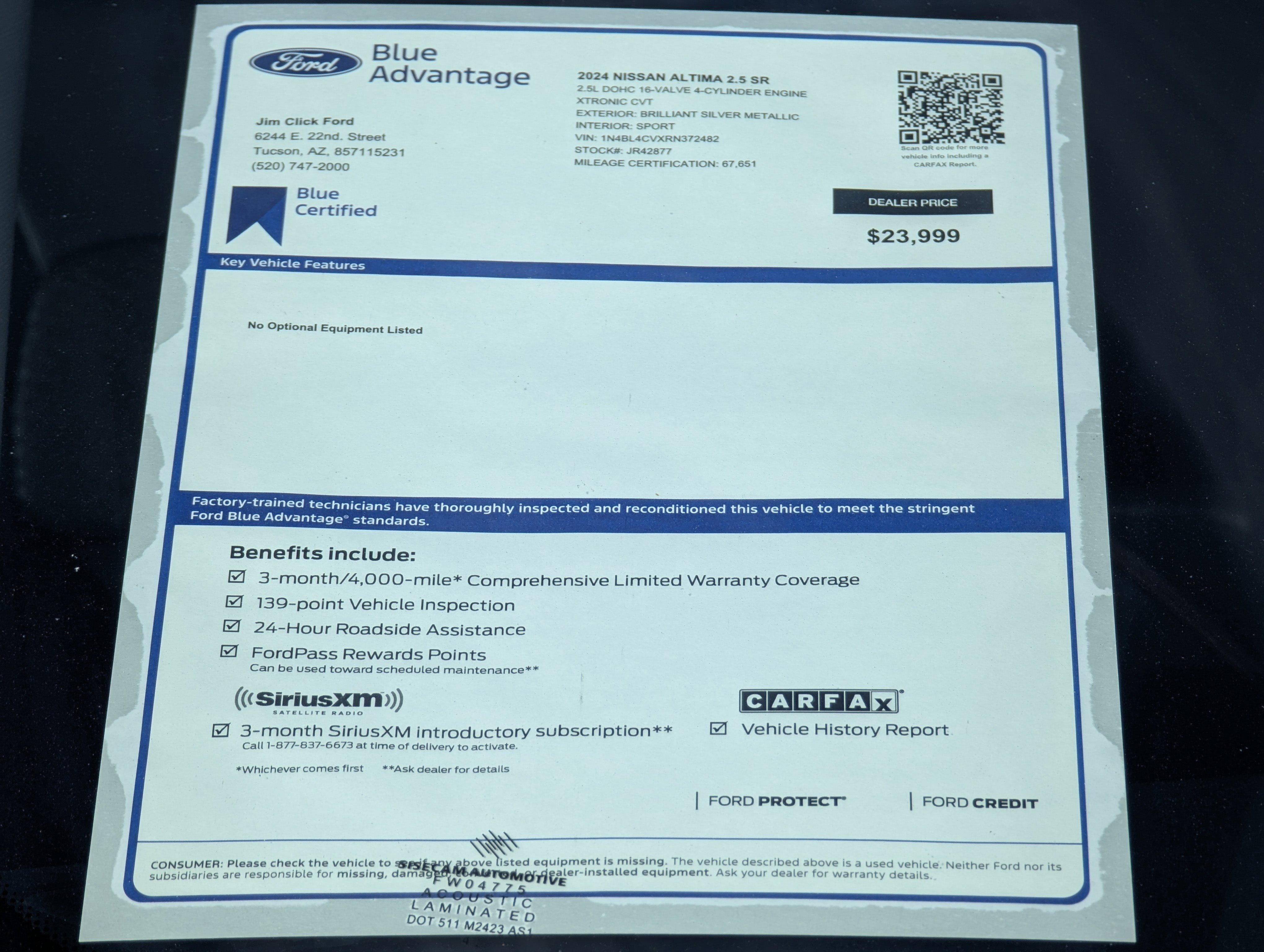 Used 2024 Nissan Altima 2.5 SR image 13