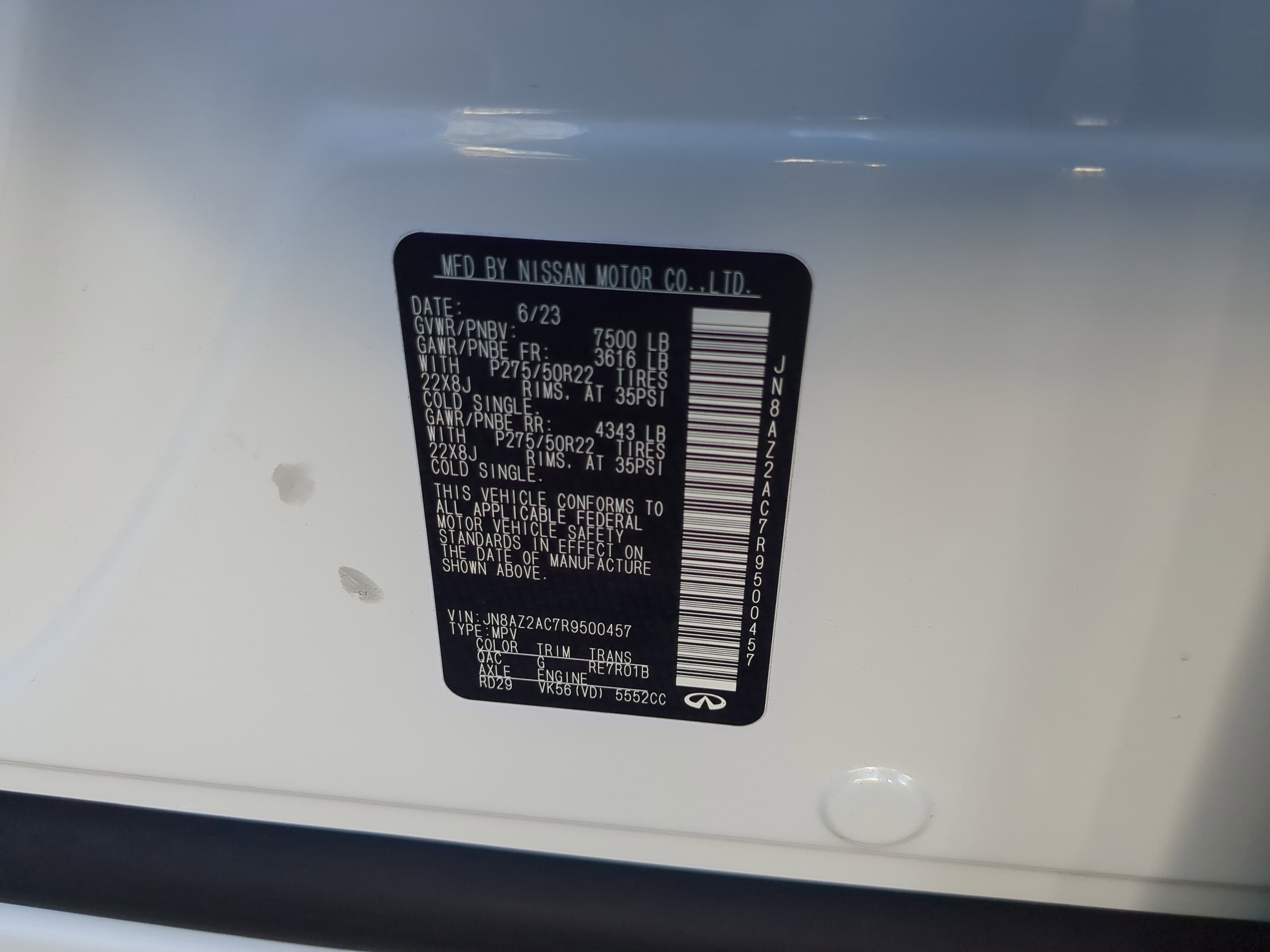 Certified 2024 INFINITI QX80 Premium Select w/ Cargo Package image 37