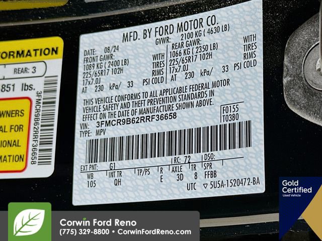 Certified 2024 Ford Bronco Sport Big Bend w/ Convenience Package AWD/4WD image 35