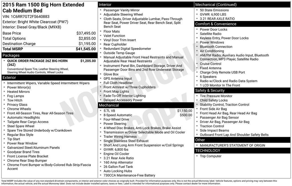 Used 2015 RAM 1500 Big Horn image 11